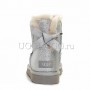 Женские серебристые угги мини с лентой UGG Mini Bailey Bow Sparkle Boot Silver